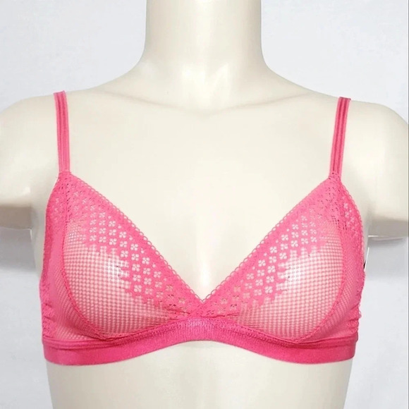 LARGE On Gossamer The Show Off Bralette G5112 Vermillion Coral NWT New with Tags - Picture 1 of 8